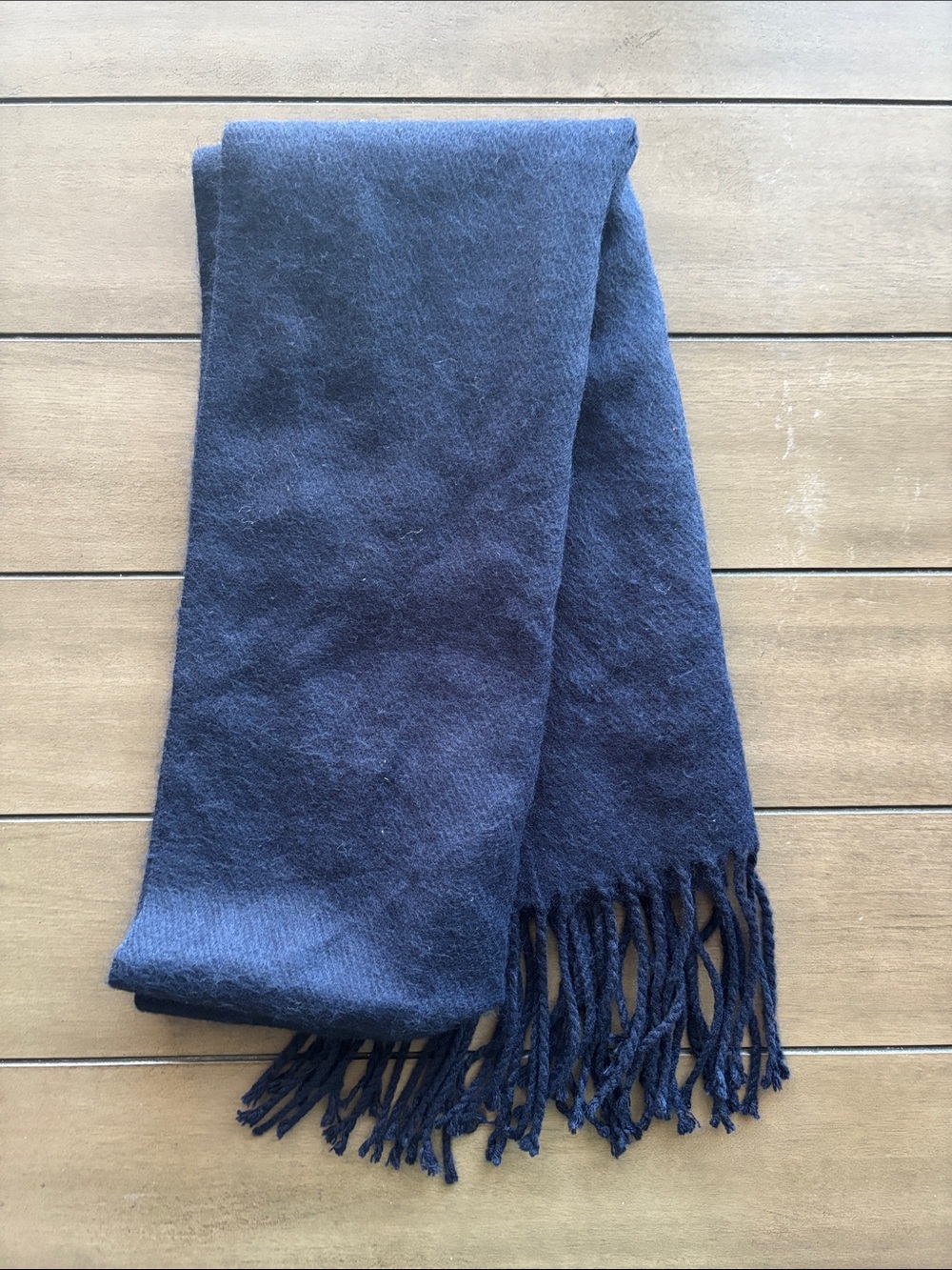 Royal Rossi 100% Cashmere Classic Navy Fringe Scarf